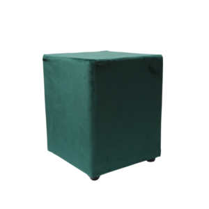 Pouf velours émeraude carré